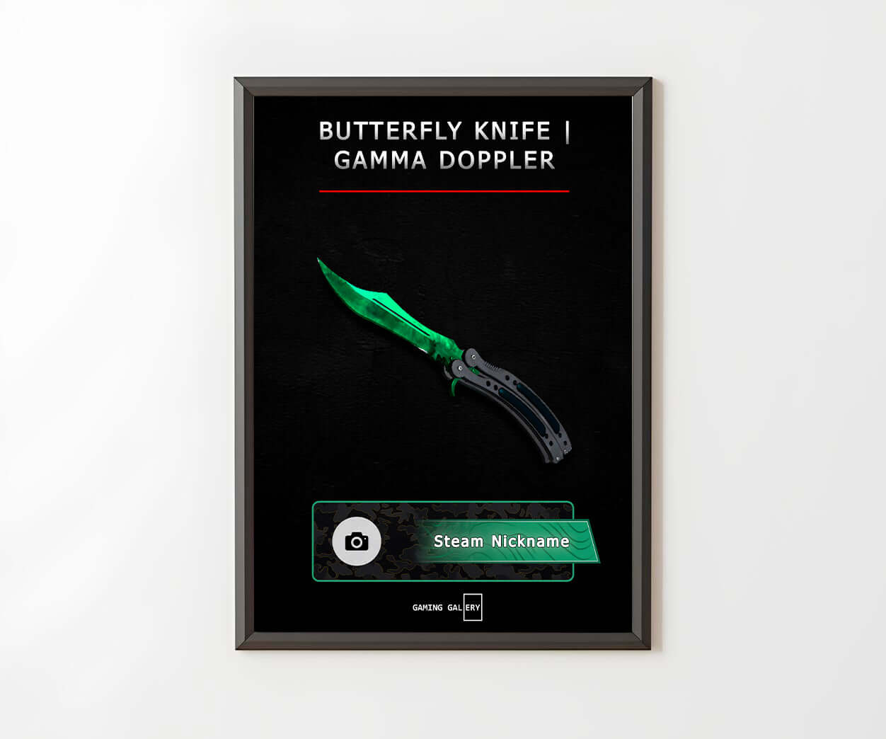 POSTER BUTTERFLY KNIFE - GAMMA DOPPLER (BLACK)